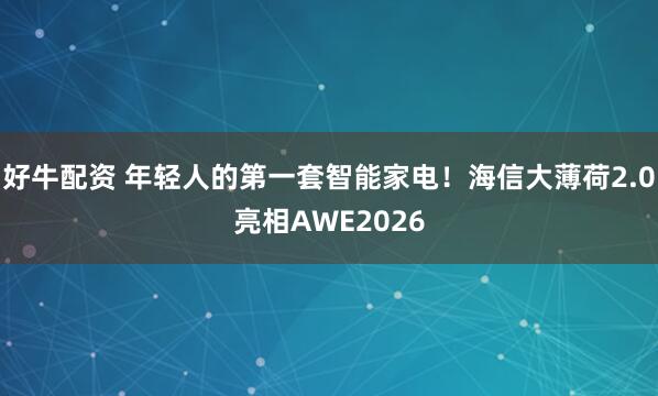好牛配资 年轻人的第一套智能家电！海信大薄荷2.0亮相AWE2026